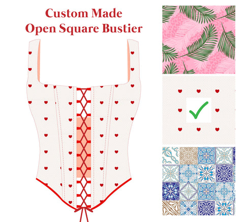 Custom Pattern Open Square Bustier Top