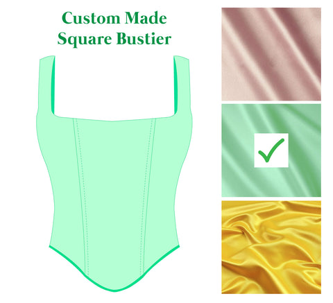 Custom Solid Square Bustier Top